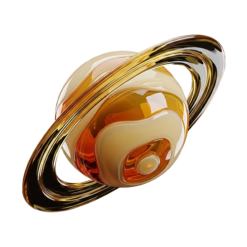 Yellow Ringed Planet